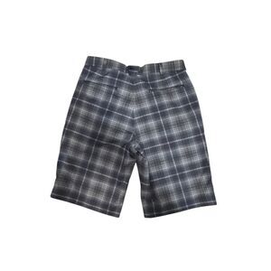 Men’s Nike drifit tour performance plaid golf shorts size 32 gray white black‎